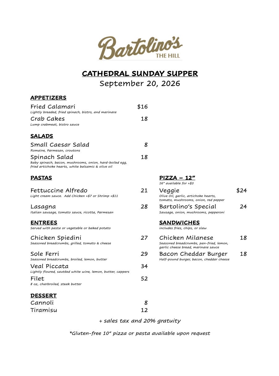 Sunday Supper   Sep 26   Menu For Website