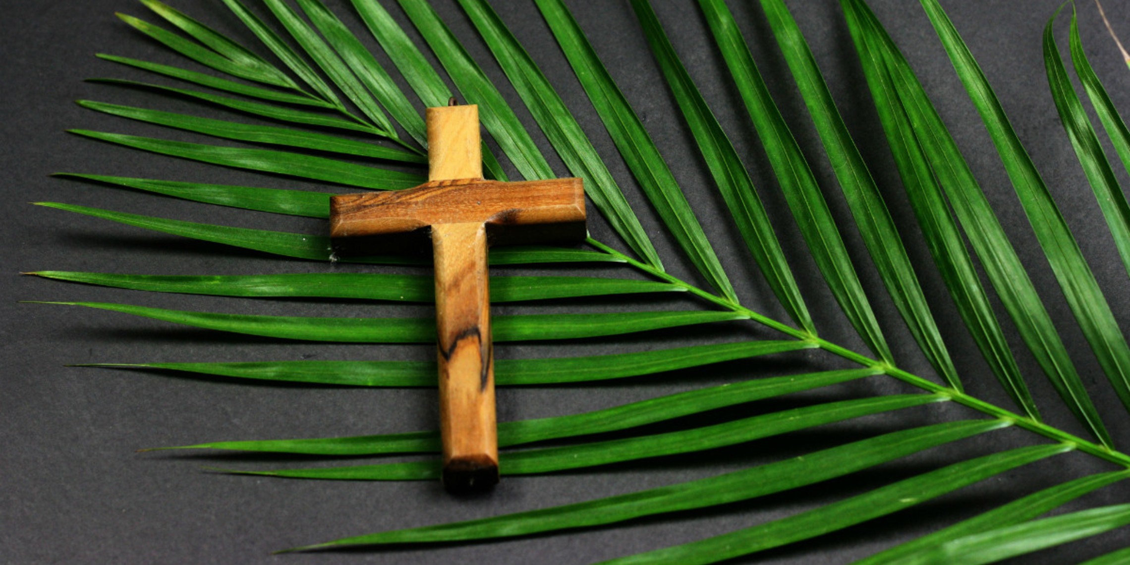 9166 Palm Sunday Easter Wooden Cross On Palm Getty